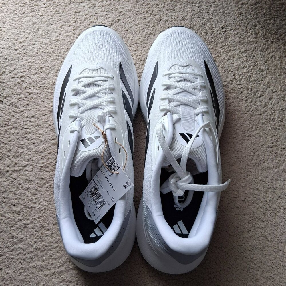 Mens Adidas Duramo SL 2 Cloud White Running Shoes IH8215 Sz 13 - Picture 2 of 7